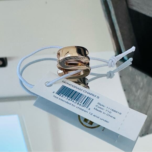 Tory Burch- Monogram “S” initial charm, NWT - Picture 2 of 7
